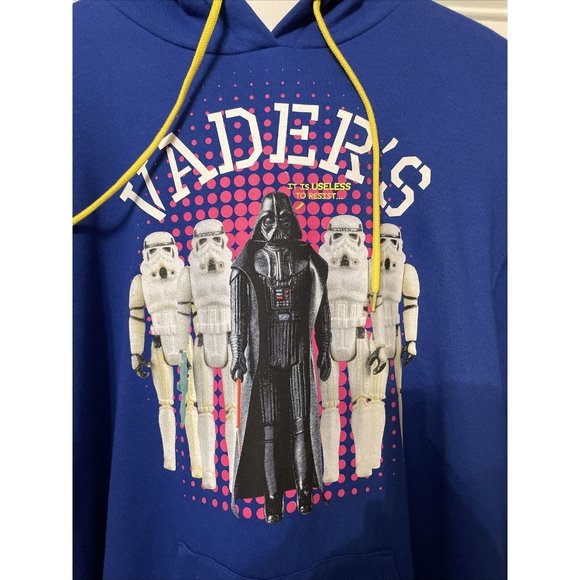 NEW Star Wars Hoodie Adult Large Blue Darth Vader Security 45th Disney Parks - Picture 2 of 7